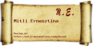 Mitli Ernesztina névjegykártya